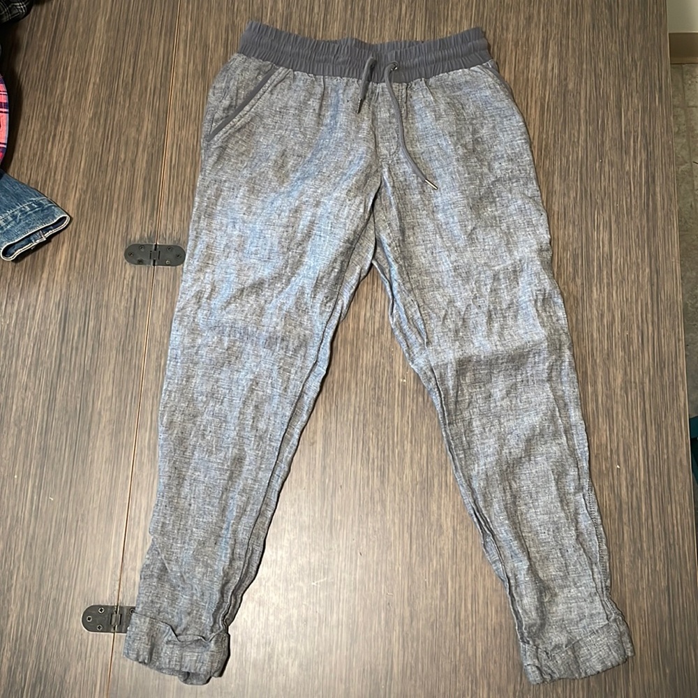 Athleta linen cropped pants
